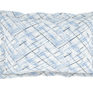 Geometric Ink Blue - Dark Blue 100% Cotton Double Bedsheet - Atrium Plus By Spaces