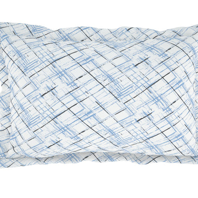 Geometric Ink Blue - Dark Blue 100% Cotton Double Bedsheet - Atrium Plus By Spaces