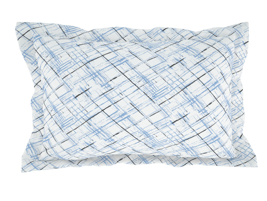 Geometric Ink Blue - Dark Blue 100% Cotton Double Bedsheet - Atrium Plus By Spaces