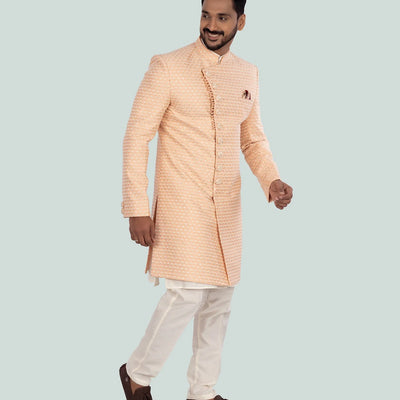 Peach Indo Western Set-Peach-42