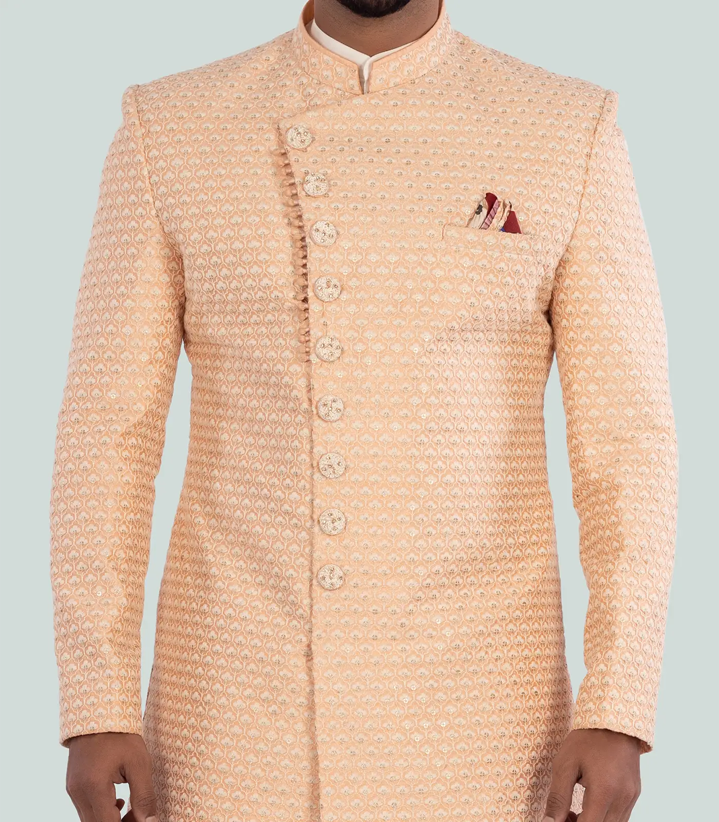 Peach Indo Western Set-Peach-42
