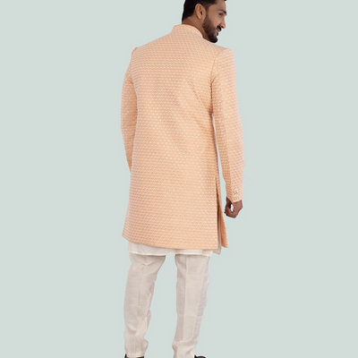 Peach Indo Western Set-Peach-42