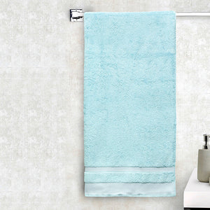 Aqua Green - Light Green 100% Cotton Bath Towel - Hygro By Spaces