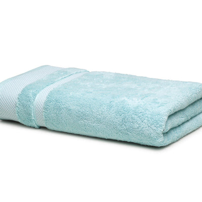 Aqua Green - Light Green 100% Cotton Bath Towel - Hygro By Spaces
