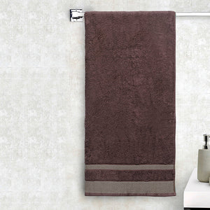 Chocolate - Dark Brown 100% Cotton Bath Towel - Hygro By Spaces