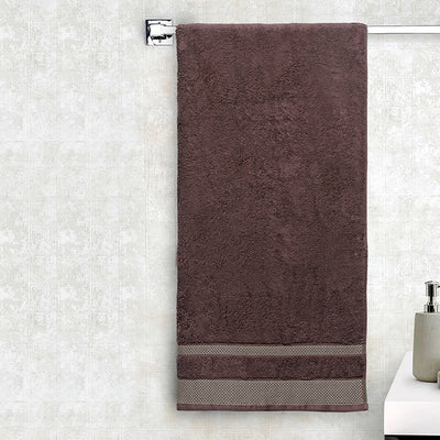 Chocolate - Dark Brown 100% Cotton Bath Towel - Hygro By Spaces