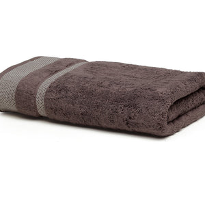 Chocolate - Dark Brown 100% Cotton Bath Towel - Hygro By Spaces