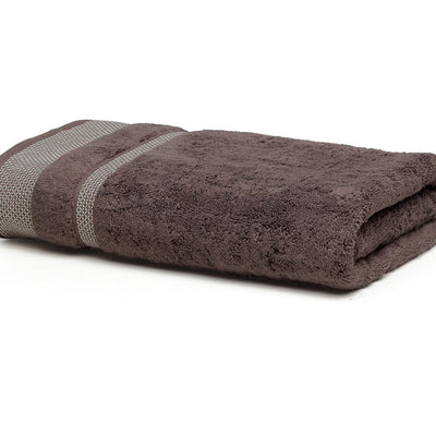 Chocolate - Dark Brown 100% Cotton Bath Towel - Hygro By Spaces
