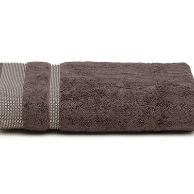 Chocolate - Dark Brown 100% Cotton Bath Towel - Hygro By Spaces