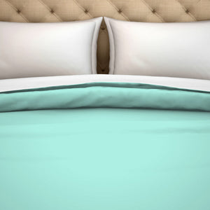 Solid Aqua Green/Whit - Light Green 100% Cotton Shell Double Quilt / AC Comforter - Hygro By Spaces