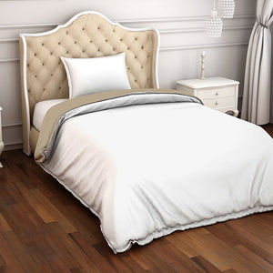 Solid White/Taupe 100% Cotton Shell Single Quilt / AC Comforter - Hygro By Spaces