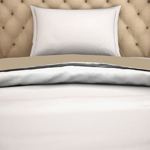Solid White/Taupe 100% Cotton Shell Single Quilt / AC Comforter - Hygro By Spaces