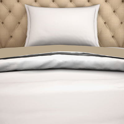 Solid White/Taupe 100% Cotton Shell Single Quilt / AC Comforter - Hygro By Spaces