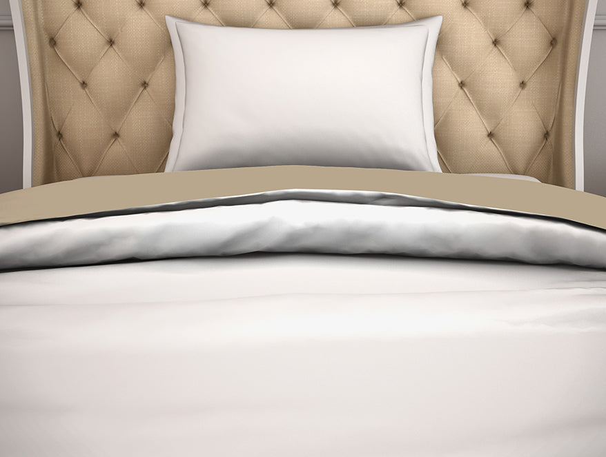 Solid White/Taupe 100% Cotton Shell Single Quilt / AC Comforter - Hygro By Spaces