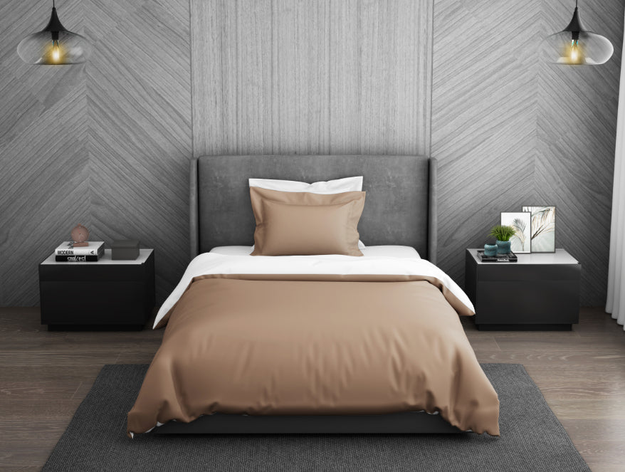 Solid Maple Sugar - Light Brown 100% Cotton Shell Single Quilt / AC Comforter - Hygro By Spaces