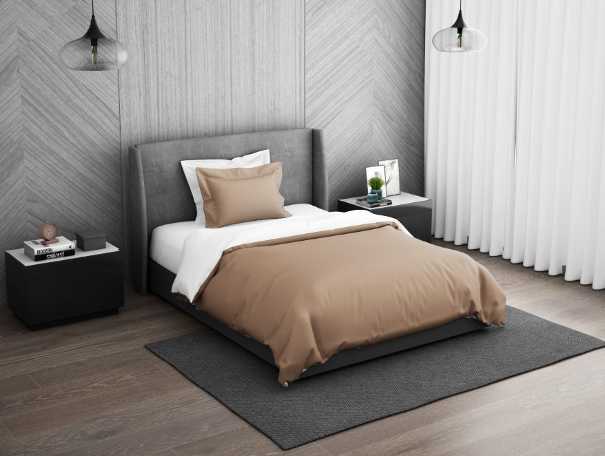 Solid Maple Sugar - Light Brown 100% Cotton Shell Single Quilt / AC Comforter - Hygro By Spaces