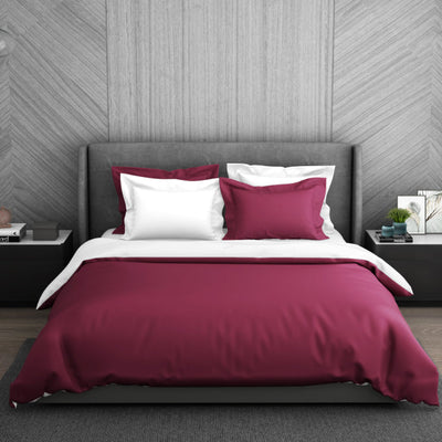 Solid Sangaria - Dark Violet 100% Cotton Double Duvet Cover - Hygro By Spaces