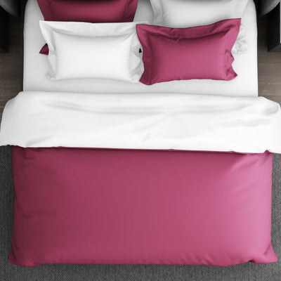 Solid Sangaria - Dark Violet 100% Cotton Double Duvet Cover - Hygro By Spaces