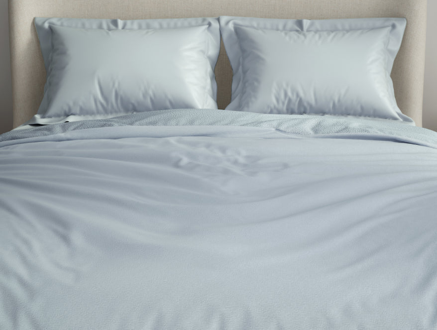 Solid Sky Blue - Light Blue Fleece Blanket - Cushlon By Spaces