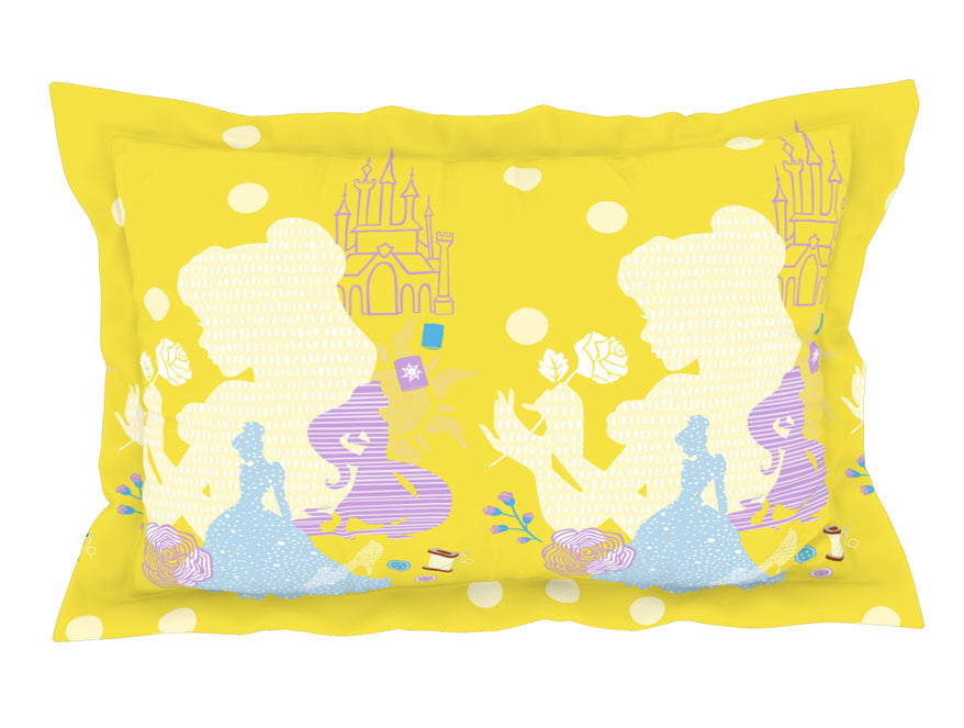 Disney Princess Yellow 100% Cotton Double Bedsheet - By Spaces