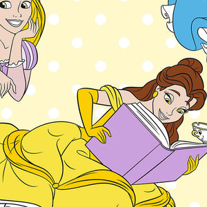 Disney Princess Yellow 100% Cotton Double Bedsheet - By Spaces