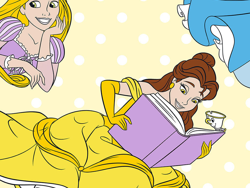 Disney Princess Yellow 100% Cotton Double Bedsheet - By Spaces