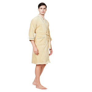 Dark Green/Teal-Dark Blue 1 Piece 100% Cotton Bath Robe - Exotica By Spaces-1054801