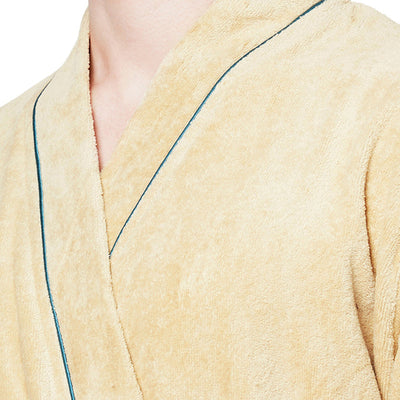 Dark Green/Teal-Dark Blue 1 Piece 100% Cotton Bath Robe - Exotica By Spaces-1054801