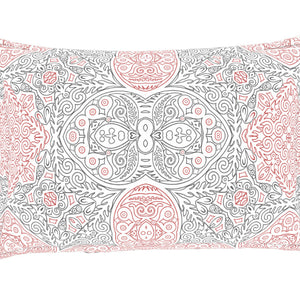 Ornate Orange/Sage Cotton Rich Single Bedsheet - 2-In-1 By Welspun