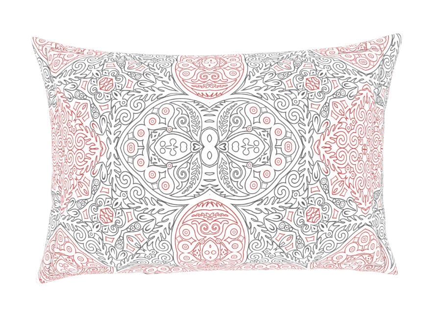 Ornate Orange/Sage Cotton Rich Single Bedsheet - 2-In-1 By Welspun