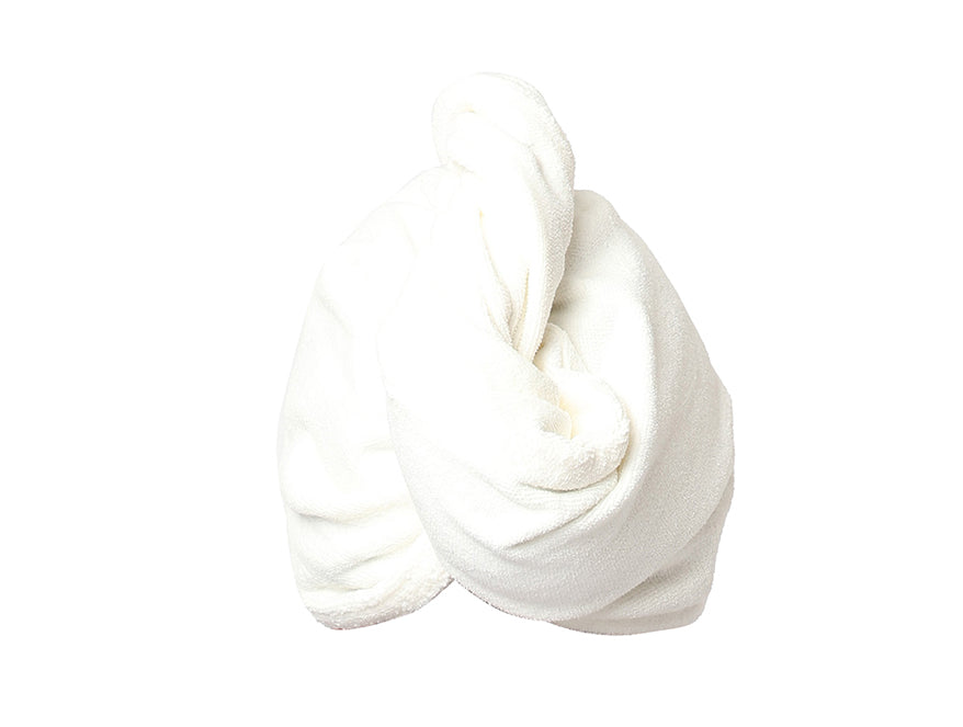 White 1 Piece 100% Cotton Turbie Towel - Exotica By Spaces-1055154