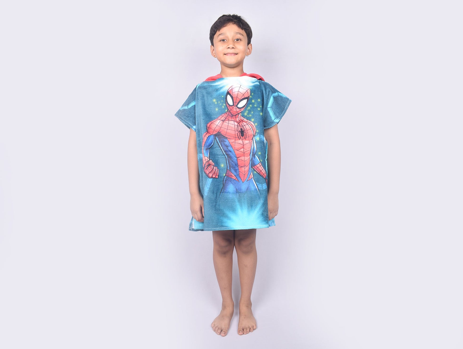 Marvel Spiderman Easy Care Red 100% Cotton Poncho - By Spaces