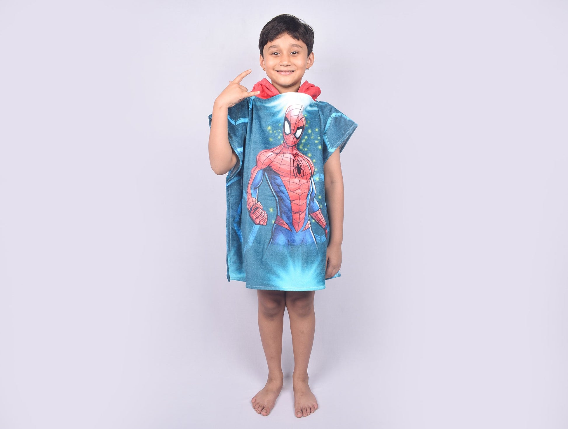 Marvel Spiderman Easy Care Red 100% Cotton Poncho - By Spaces