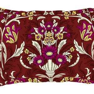 Ornate Jazzy - Red 100% Cotton Queen Fitted Sheet - Moments By Welspun