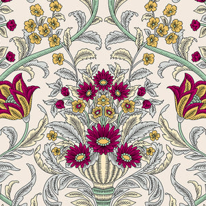 Ornate Jazzy - Red 100% Cotton Queen Fitted Sheet - Moments By Welspun