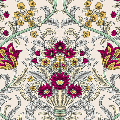 Ornate Jazzy - Red 100% Cotton Queen Fitted Sheet - Moments By Welspun
