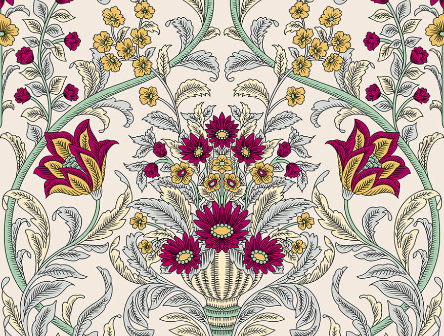 Ornate Jazzy - Red 100% Cotton Queen Fitted Sheet - Moments By Welspun