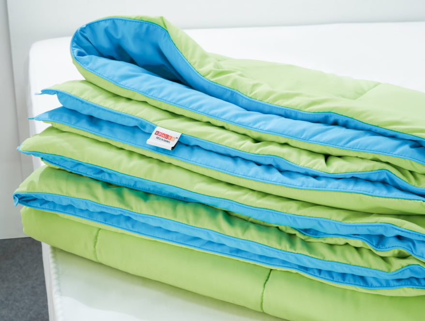 Solid Sgreen/Aqua Blu - Light Green Microfiber Shell Single Quilt / AC Comforter - Silkysoy By Spaces