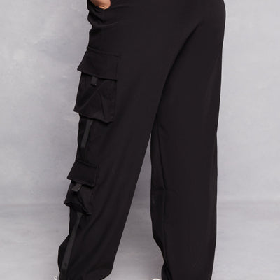 Poplin High Waisted Cargo Joggers