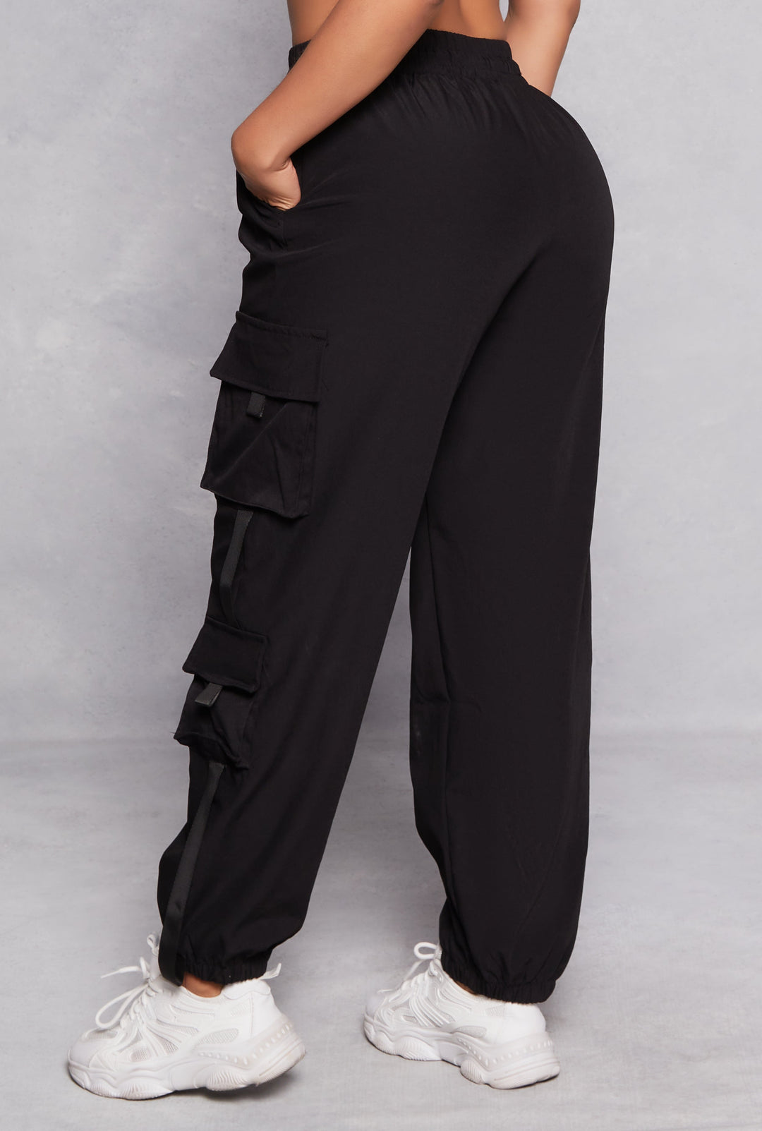 Poplin High Waisted Cargo Joggers