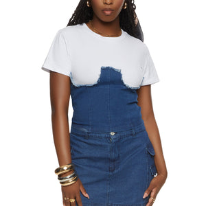 Corset Denim T Shirt