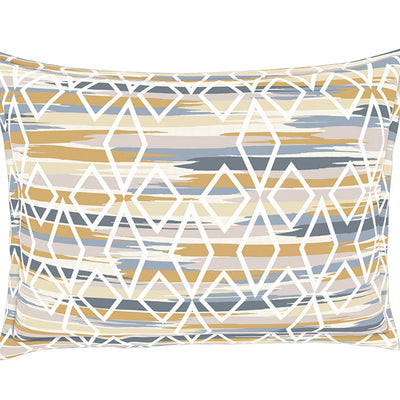 Geometric Brown 100% Cotton Queen Fitted Sheet - Geostance By Spaces