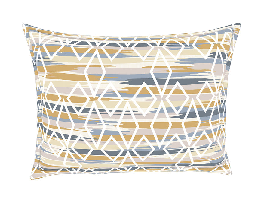 Geometric Brown 100% Cotton Queen Fitted Sheet - Geostance By Spaces