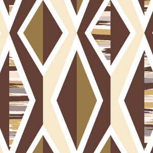 Geometric Brown 100% Cotton Queen Fitted Sheet - Geostance By Spaces