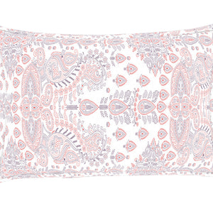 Ornate Purple/Orange - Violet 100% Cotton Single Bedsheet - 2-In-1 By Welspun