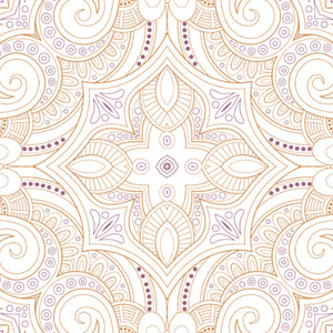 Ornate Mauve/Mango - Light Violet 100% Cotton Single Bedsheet - 2-In-1 By Welspun