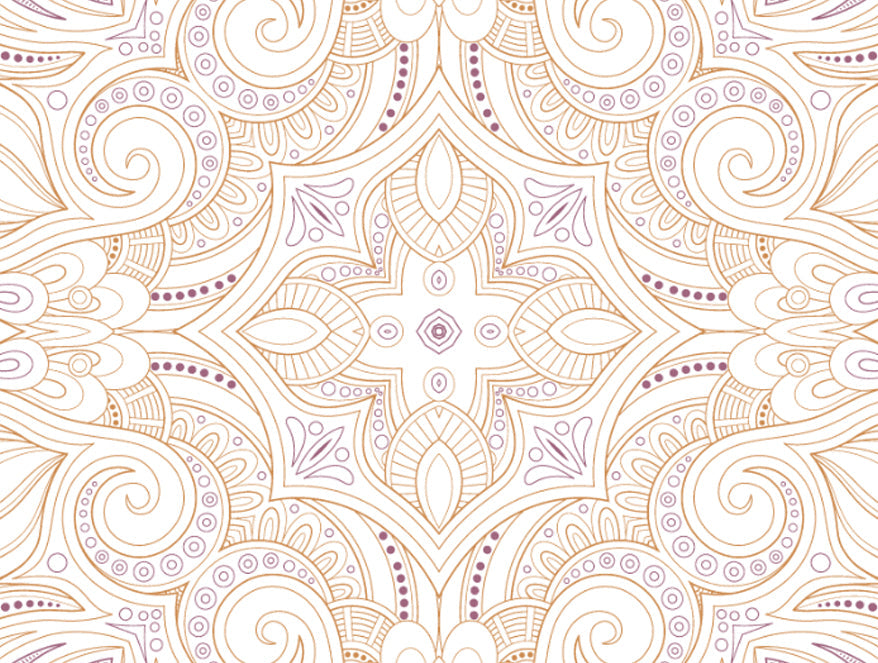 Ornate Mauve/Mango - Light Violet 100% Cotton Single Bedsheet - 2-In-1 By Welspun