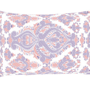Ornate Blue/Orange 100% Cotton Single Bedsheet - 2-In-1 By Welspun