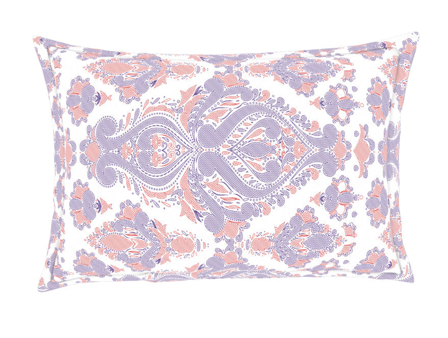 Ornate Blue/Orange 100% Cotton Single Bedsheet - 2-In-1 By Welspun