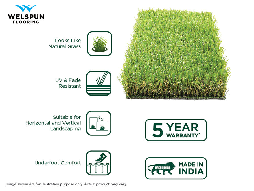 Welspun Grassmats Polypropylene Grass Mat-Green